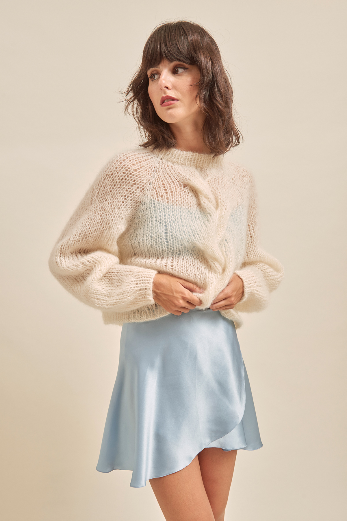 Cropped One Braid Sweater