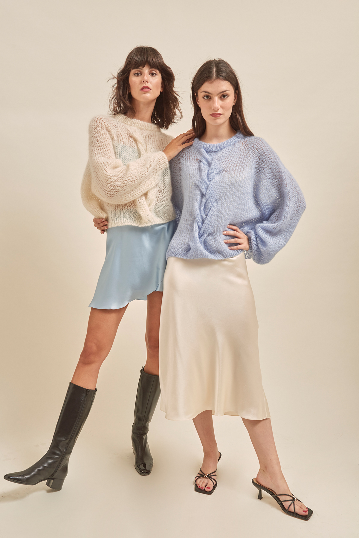 Cropped One Braid Sweater
