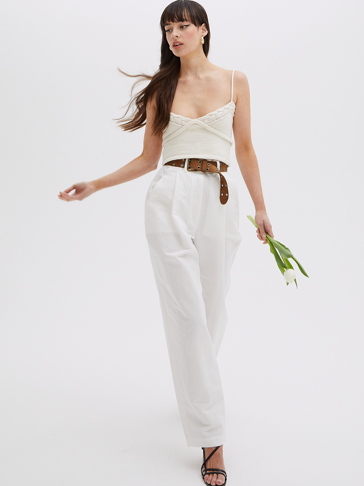 Tapered High Rise Pants