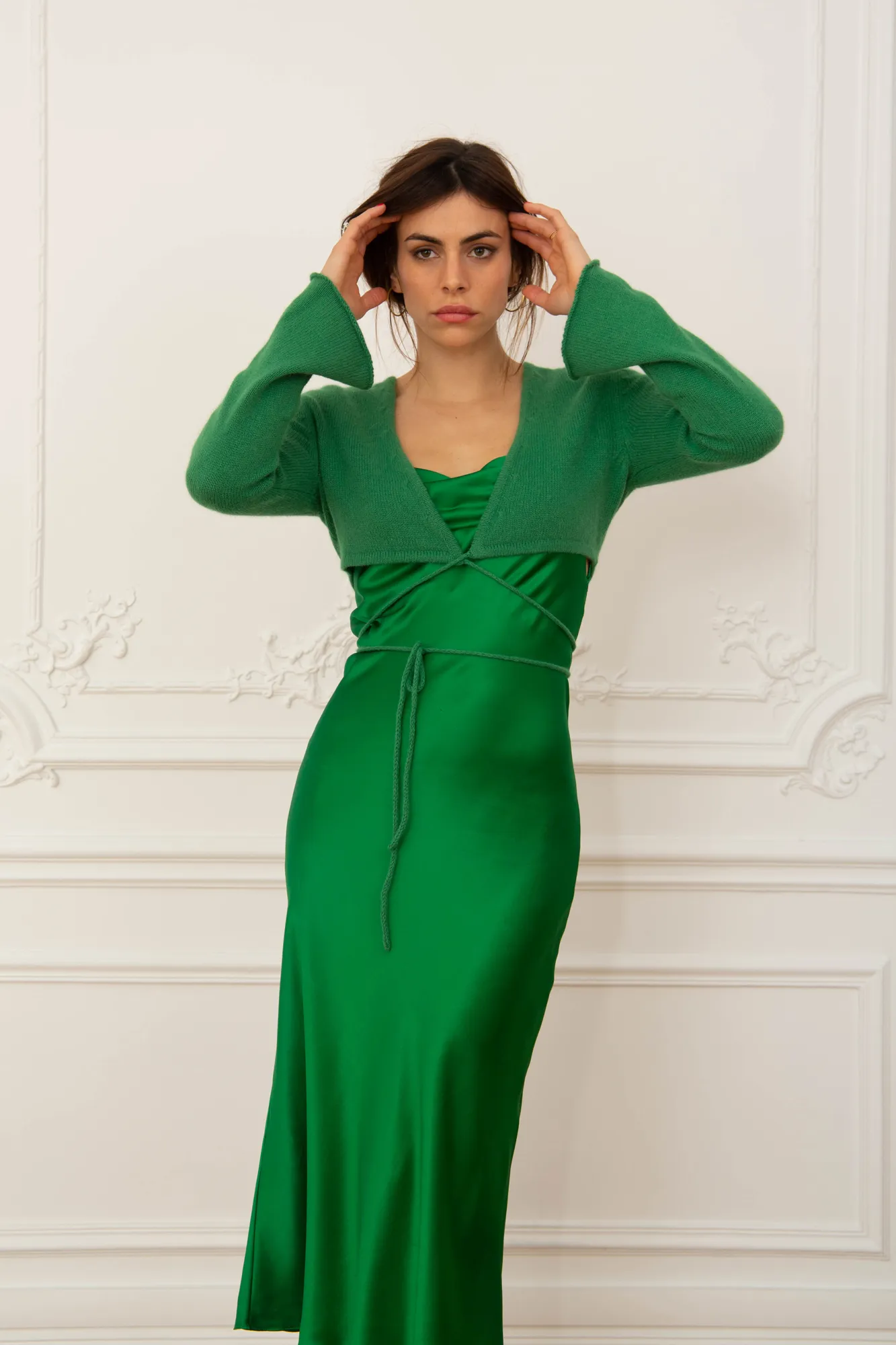 Cropped Ballerina Cardigan Emerald Green