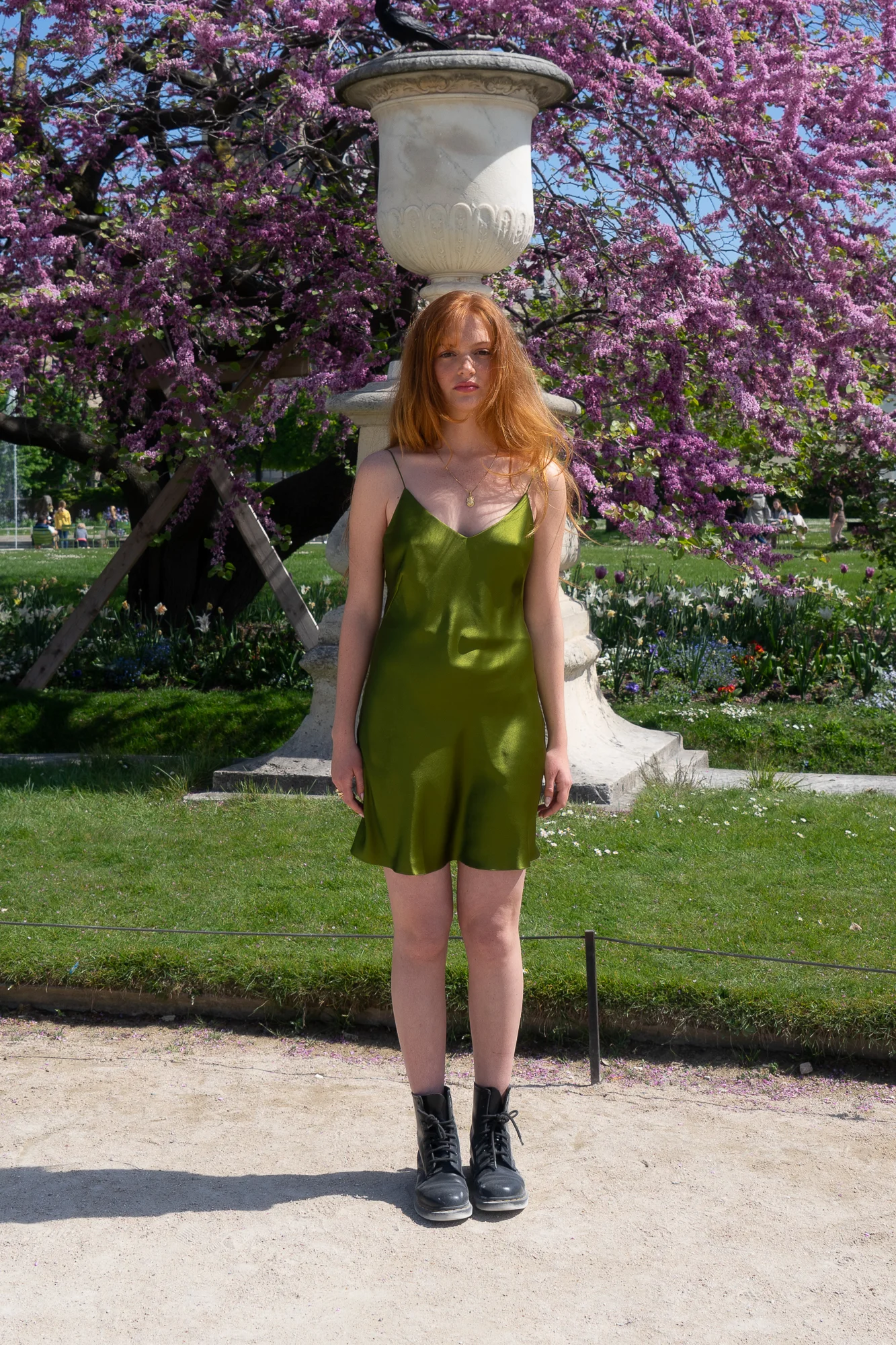 Original Mini Silk Khaki Dress