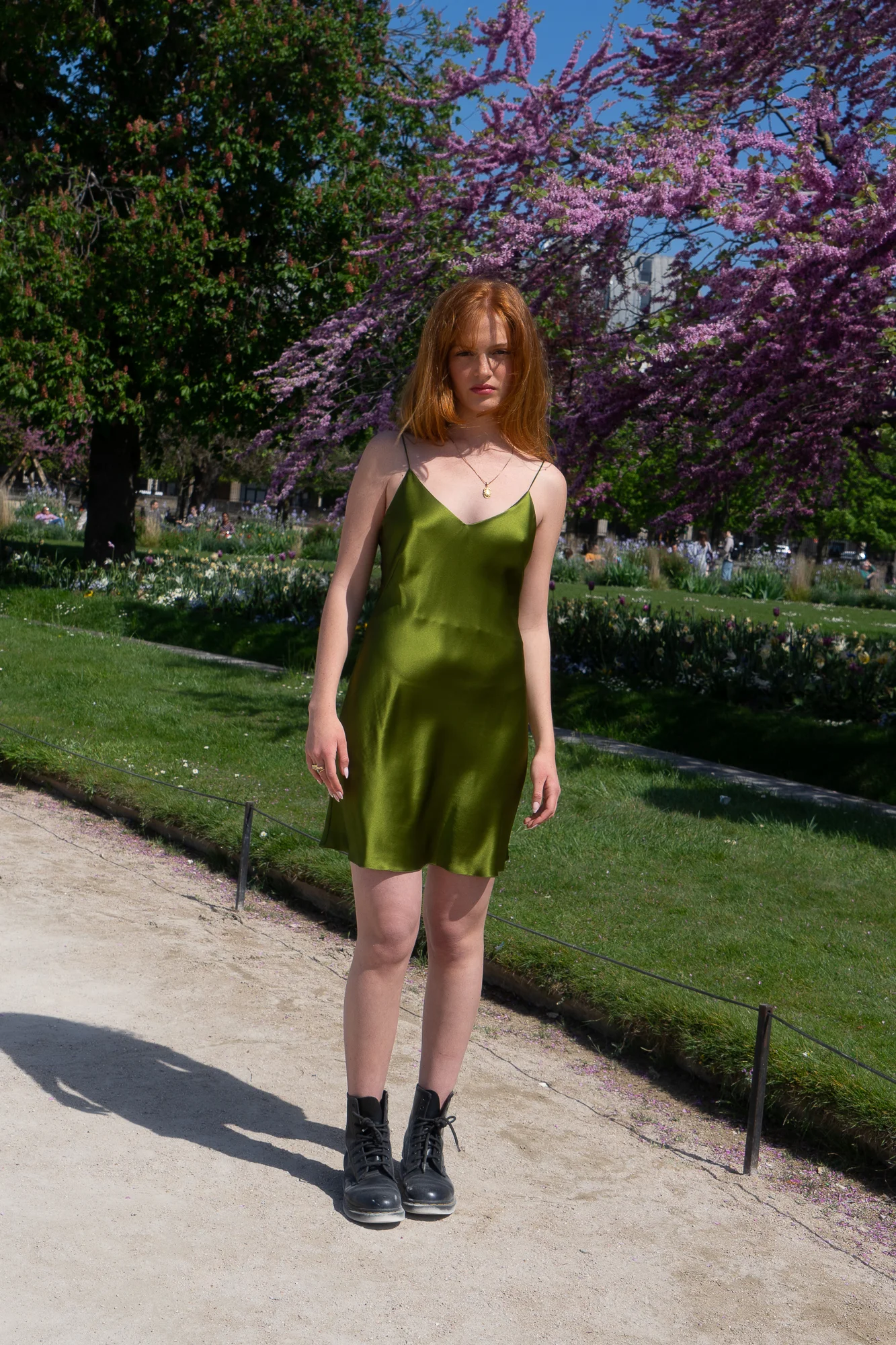 Original Mini Silk Khaki Dress