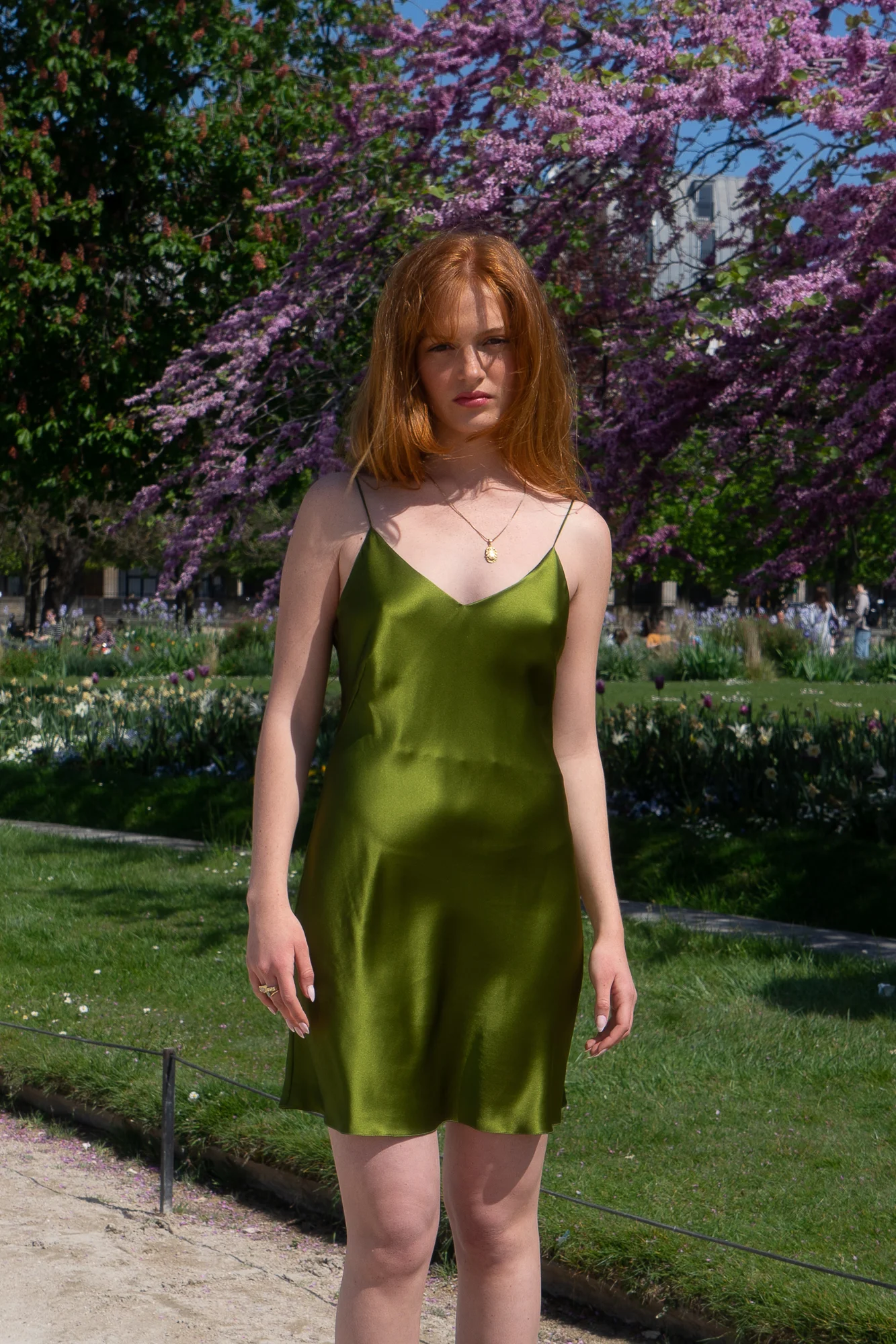 Original Mini Silk Khaki Dress