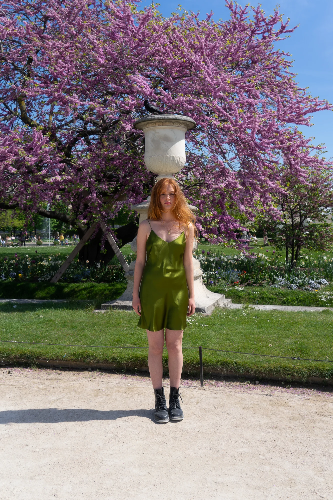 Original Mini Silk Khaki Dress