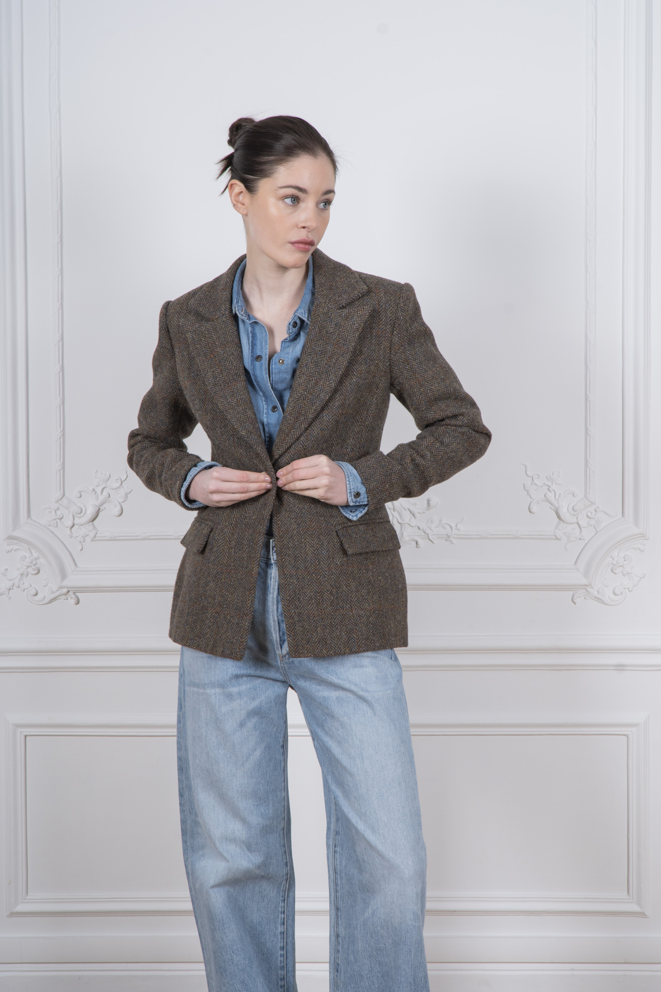 Herringbone Wool Blazer
