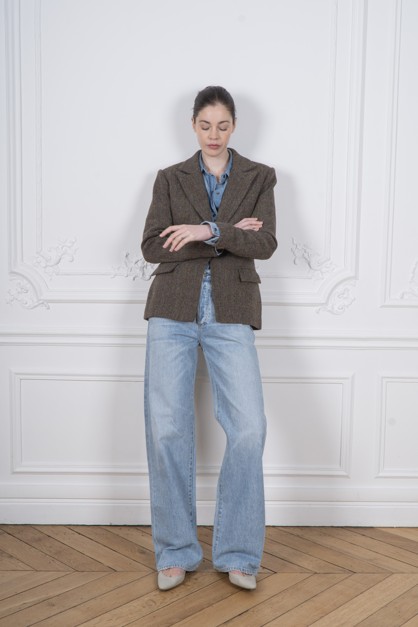 Herringbone Wool Blazer